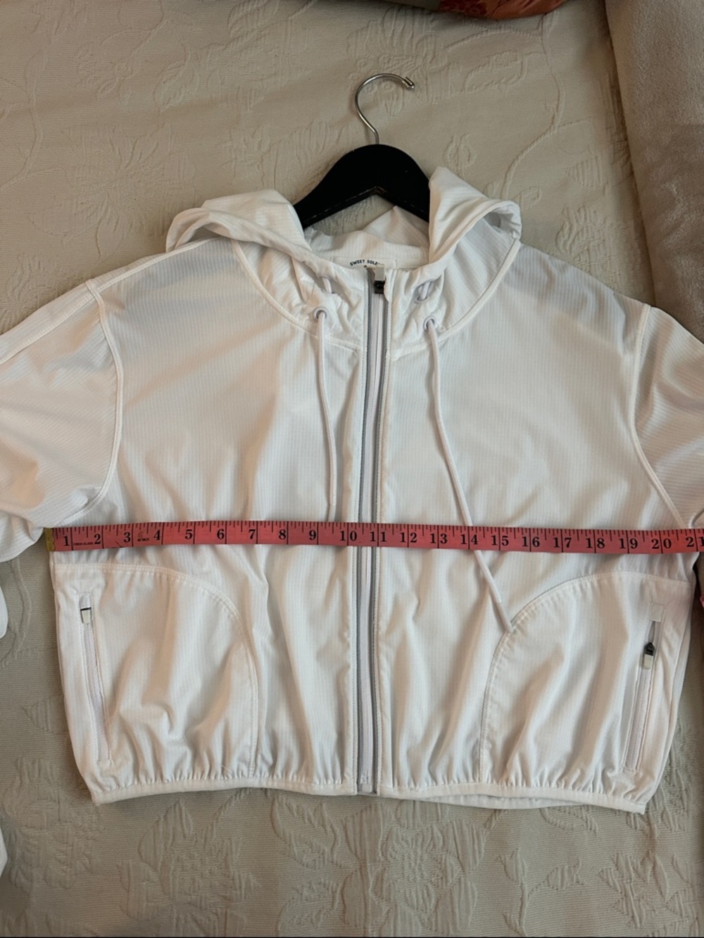 Lightweight White Hooded Windbreaker Jacket - Picture 11 of 12